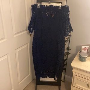 Navy blue wedding guest dress